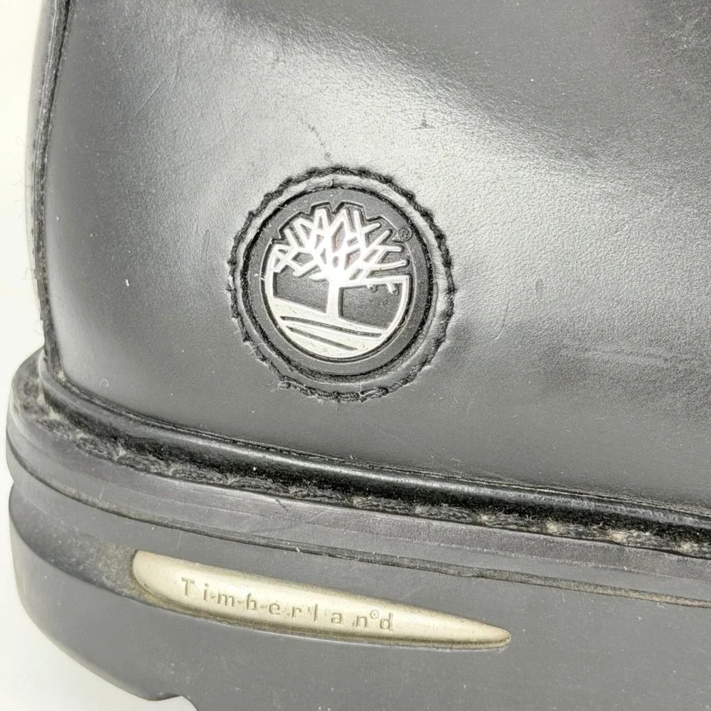 Timberland 17004 Mens Black Leather Moc Toe Chukka Lug Sole Boots 11.5 M